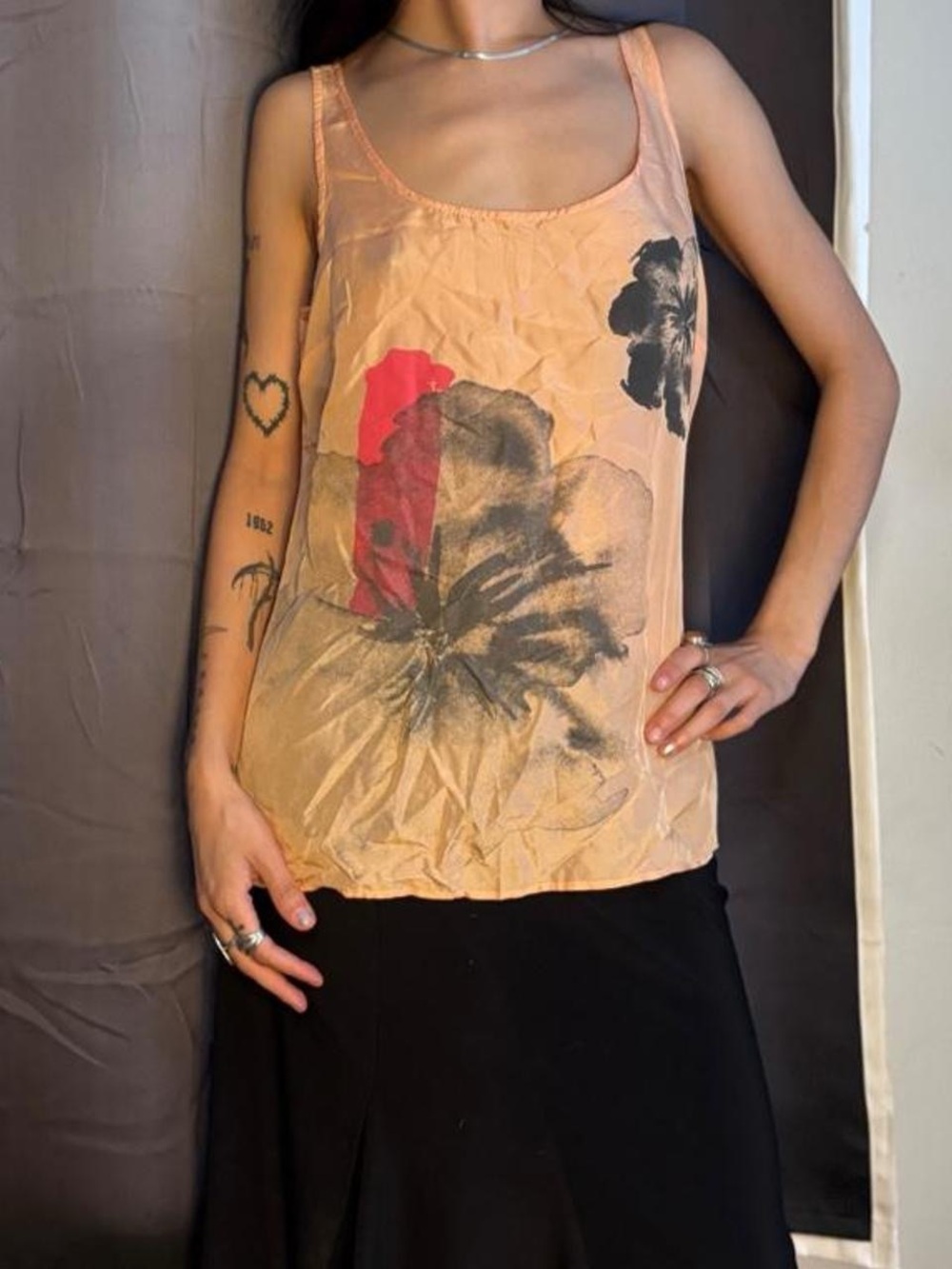 Peach 100% Silk Top by New York & Company